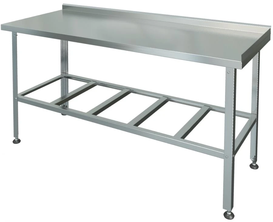 Food Processing Table with Two Edges, Rack Shelf SRP-2p-0.6/0.95