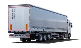 BONUM 928010 Semi-Trailer with Metal Platform and Canopy