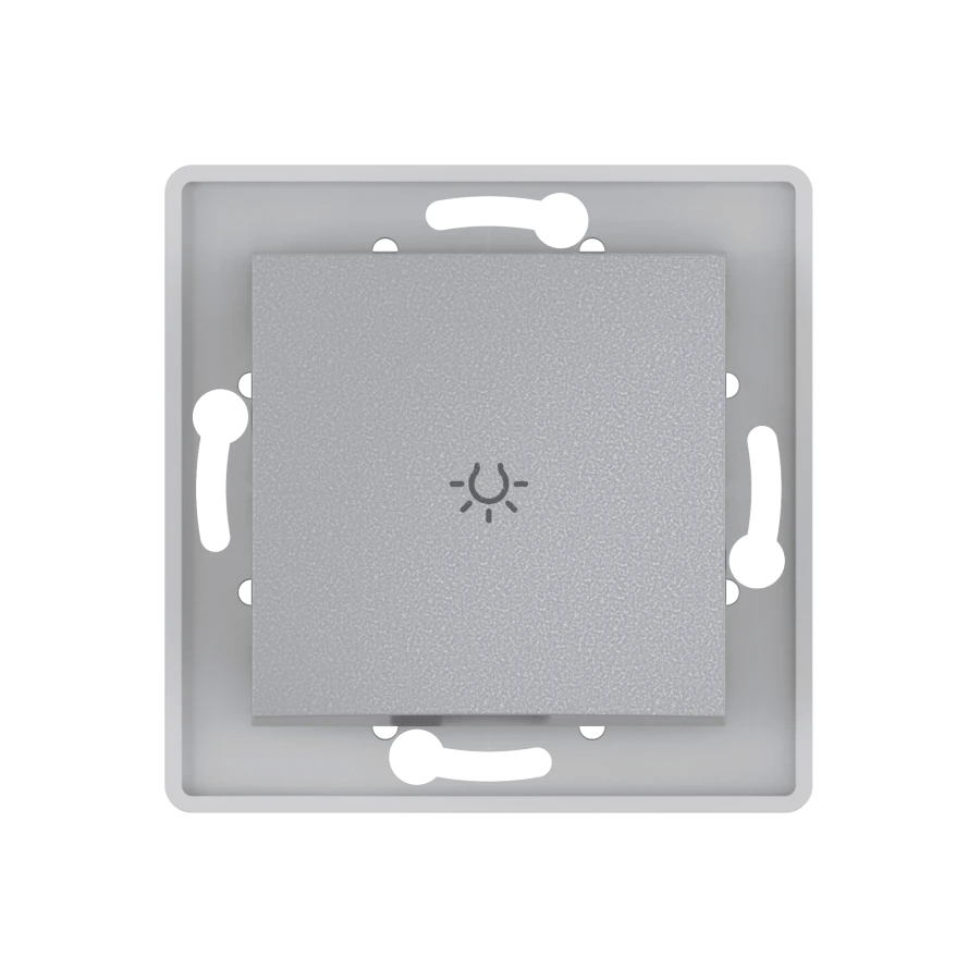 Caduceus Aling Prestige Hidden Installation Light Switch 10A, 250V, Silver, Model 6009.S