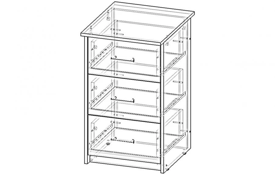 Bureaucrat Series Side Cabinet with 3 Drawers