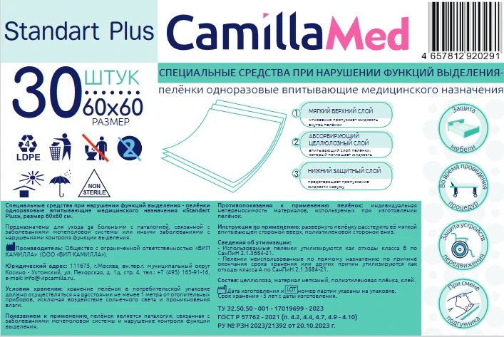 Standard Plus Disposable Medical Absorbent Pads 60x60 cm