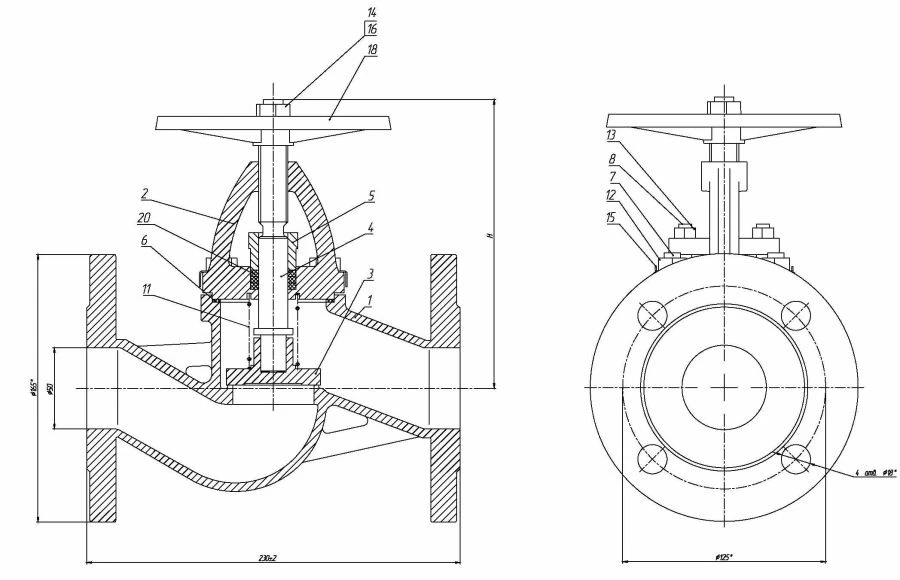 Flanged Check Valve DN 65 PN 10 Series 458 (KMIА.491925.001-01)