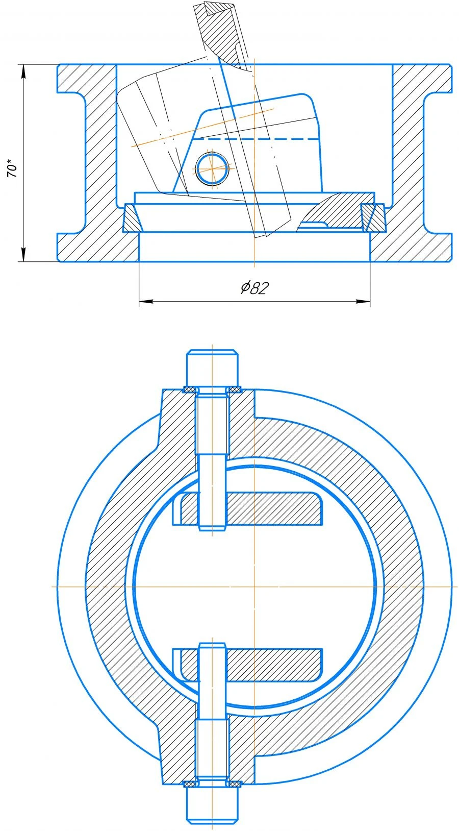 صمام فحص غير صدماتي DN 80 موديل 19ч01бр
