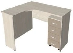 Left Corner Desk with Mobile Pedestal KSTum 1-2