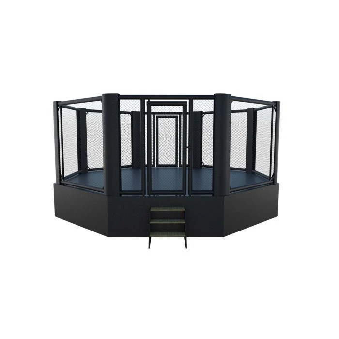 Octagonal Cage for Mixed Martial Arts on Platform