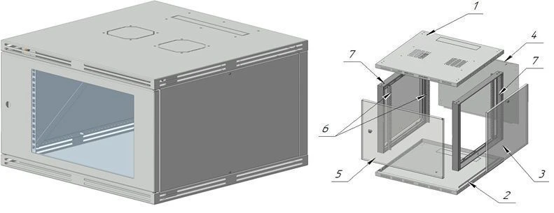 Wall-Mounted Telecommunications Cabinet 6U 600x350x600 SG