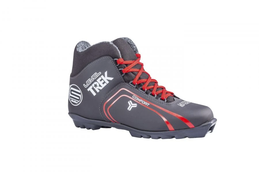 Trek Level 2 Black Ski Boots with Red Logo (Size S)