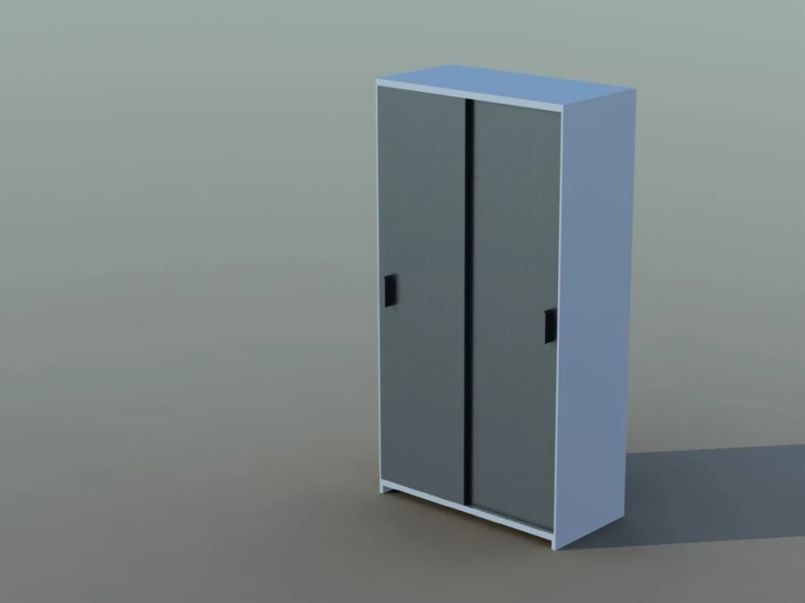 Customizable Metal Wardrobe with Sliding Doors