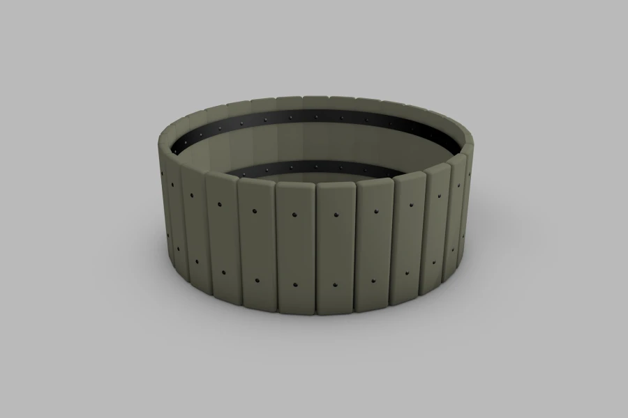 Round Planter 580 - Polymer Sand Composite with Metal Frame