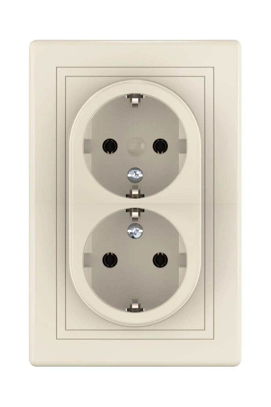 CADUCEUS ALING PRESTIGE Double Socket with Grounding, Beige, 16A, 250V