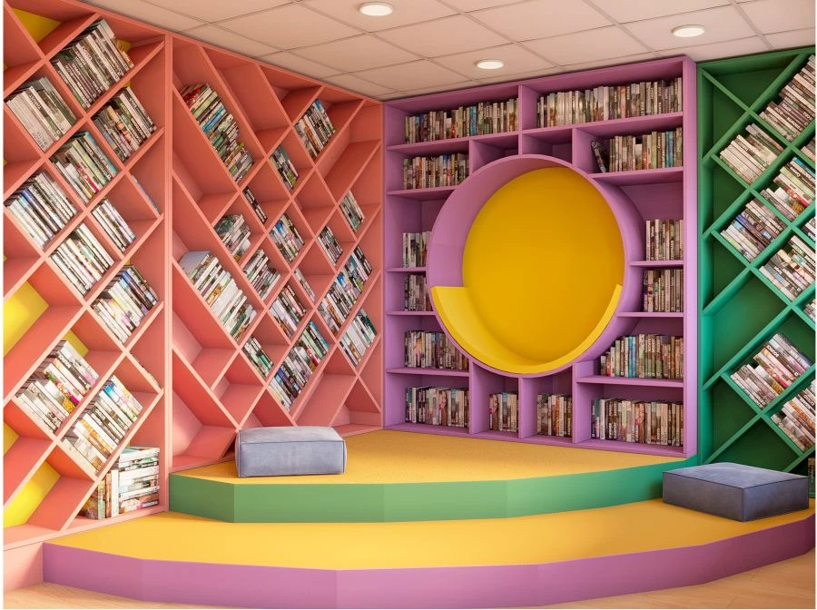 مجموعة الأثاث NM 05 مع نظام تخزين SX 1 و podium PD 1