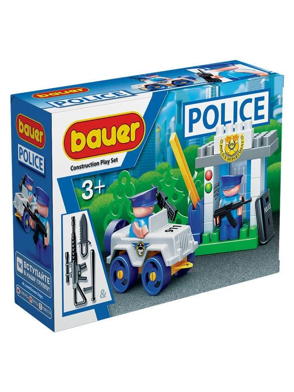 Police-Themed Educational Building Kit "Checkpoint" 47 Pieces, Art. 628