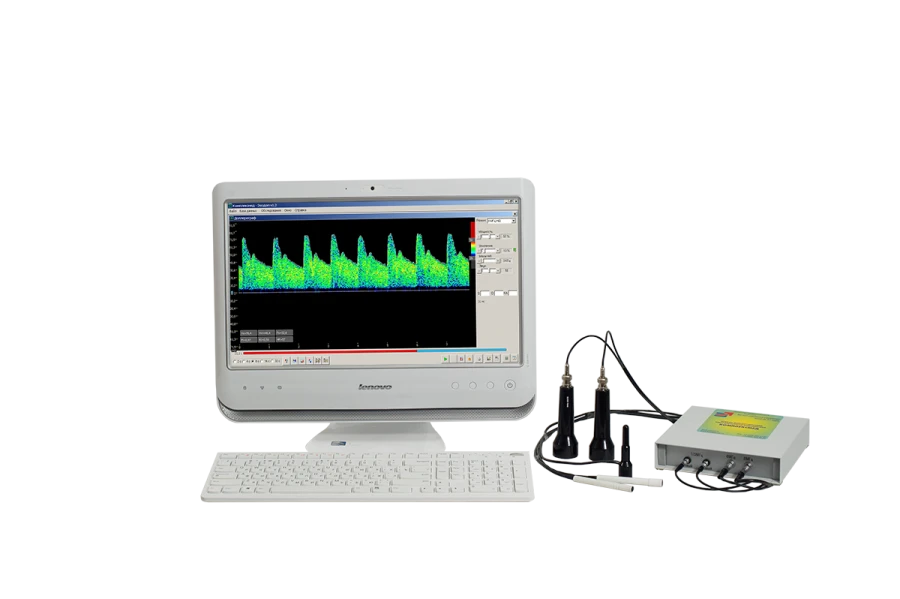 Ultrasonic Doppler Blood Flow Velocity Analyzer with Dual-channel Echoencephalograph "Kompleksmed" Model