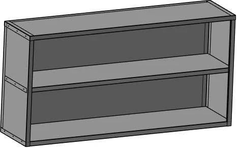 Wall-Mounted Open Kitchen Shelf for Dish and Utensil Storage, Type PNO