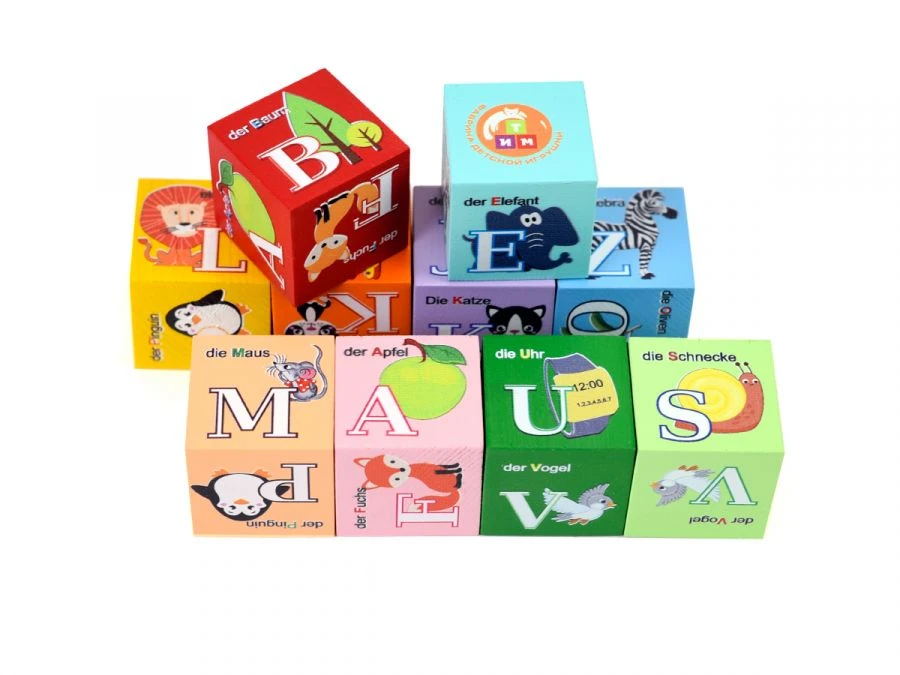 Educational Wooden Blocks for Learning Russian Alphabet