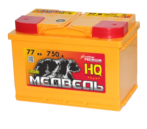 Lead-Acid Starter Battery for Engine Ignition 12V 77Ah Medved