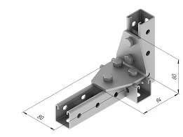 90-Degree Angle Plate with 5 Holes SMA 623