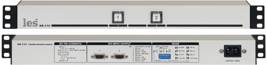 GPI Signal Control Panel with 2 Buttons - Model KR-21C