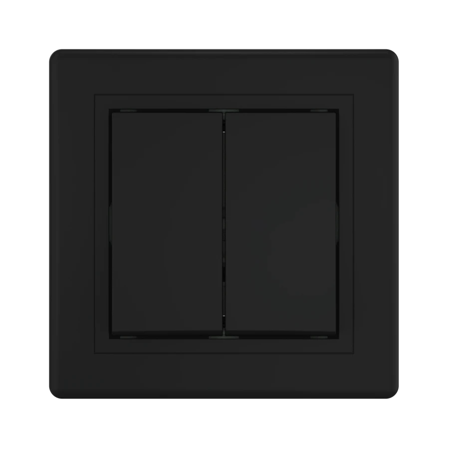 CADUCEUS ALING PRESTIGE Dual Switch, 10AX, 250V, Black (Soft Touch), Art. 6072.E1E