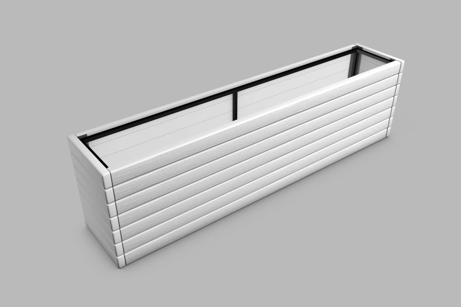 High Flat Planter with Metal Frame