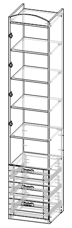 Marseille Series Storage Cabinet with 3 Sections
