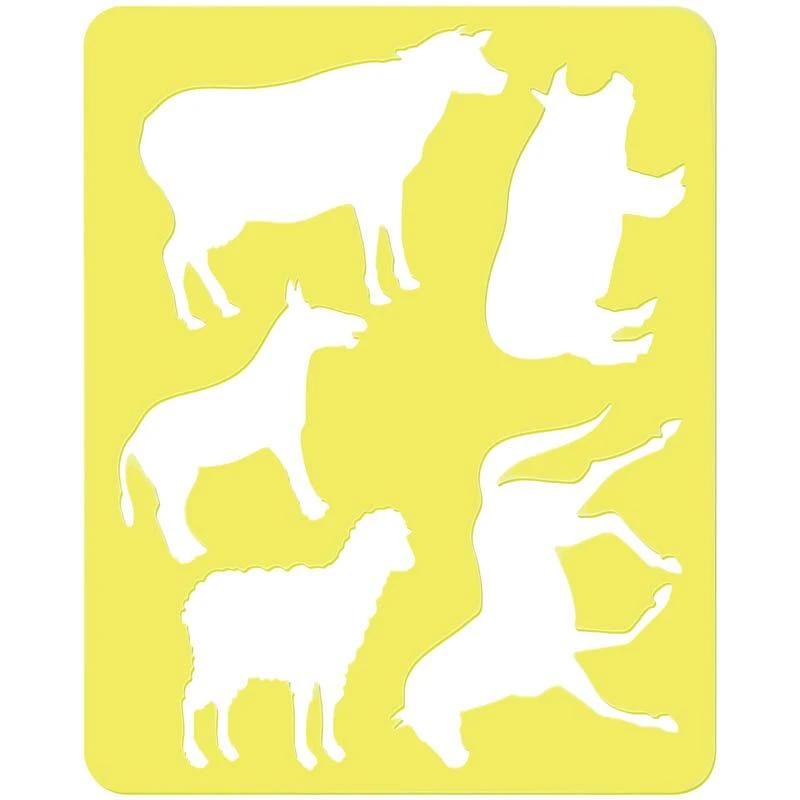 Contour Stencil Coloring Set - "Domestic Animals" with Euro Hang Pack