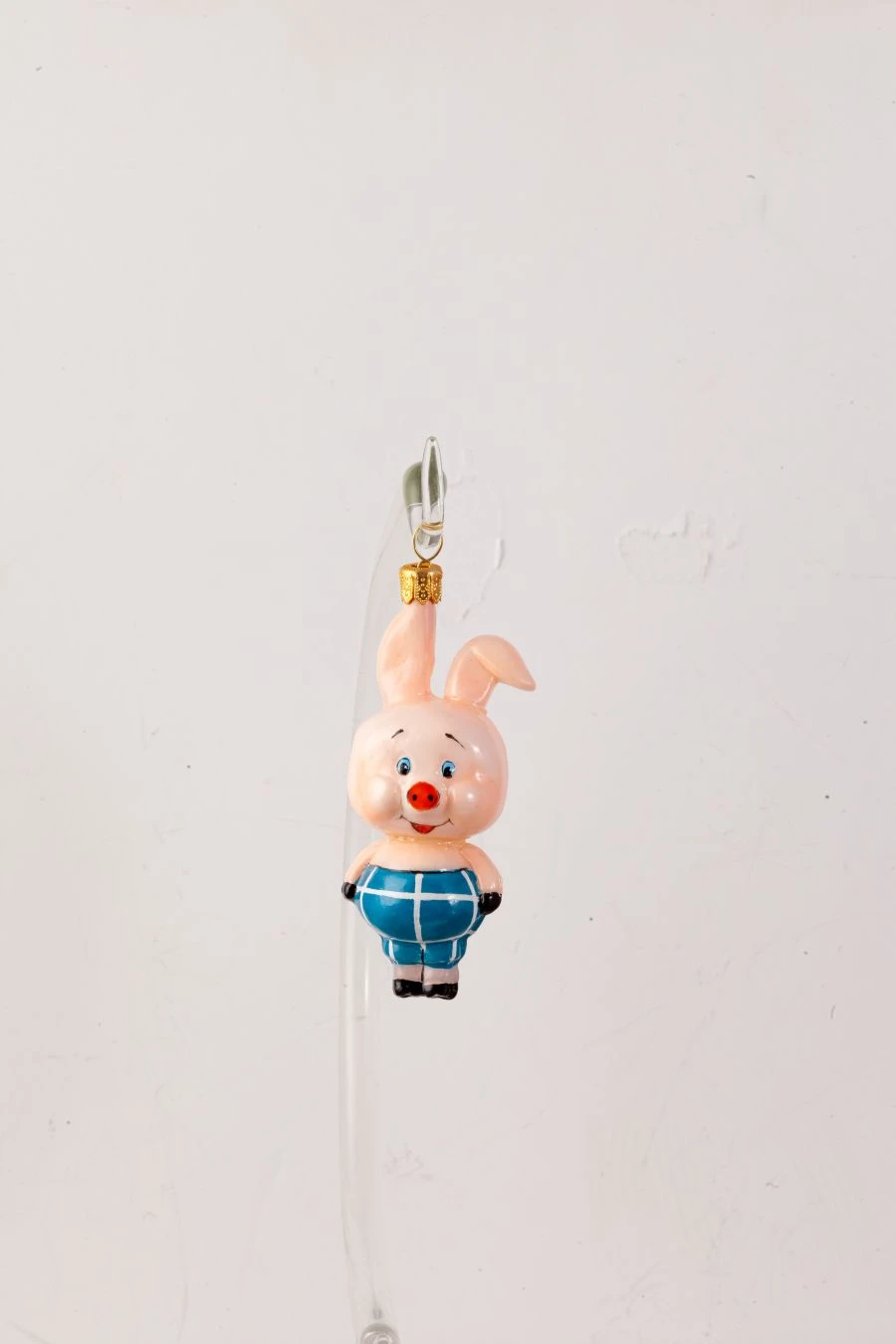 Handcrafted Glass Christmas Ornament "Piglet