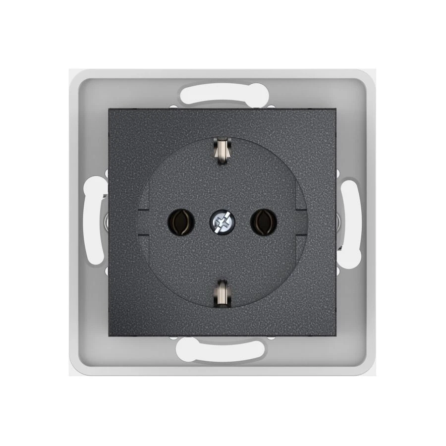 Caduceus Aling Prestige Hidden Socket with Grounding 16A, 250V - Graphite, Art. 603