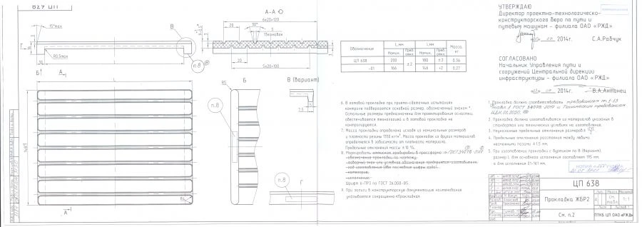 Rail Base Pad CP 638 JBR2 (Variant 4)