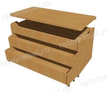 سرير ثلاثي الطوابق للأطفال مع غطاء