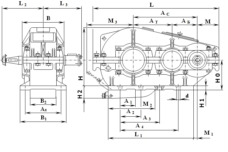 Horizontal Two-Stage Cylindrical Gear Reducers PM Series