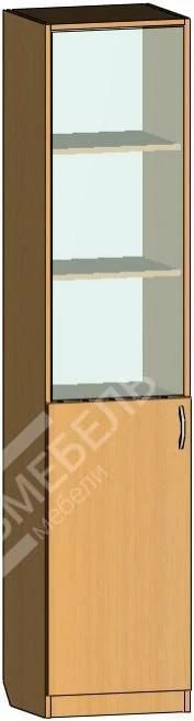 Glass-Front Storage Cabinet with Shelves