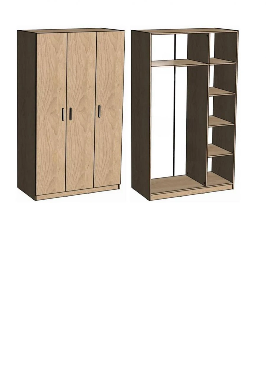 Three-Door Wardrobe for Clothes and Linens "MNS