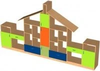 وحدة تخزين للأطفال مع رفوف مفتوحة ومغلقة