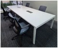 Medium Conference Table with Metal Supports