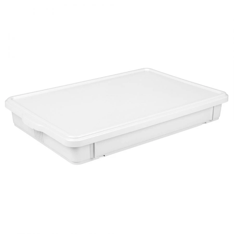 صينية العجين متعددة الاستخدامات مع غطاء - أبيض، 665x440x90 مم