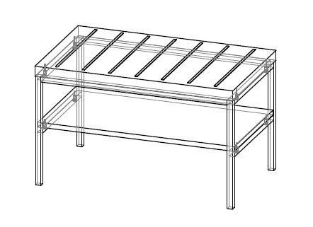 حامل حقائب معدني مع رف، موديل A06.2