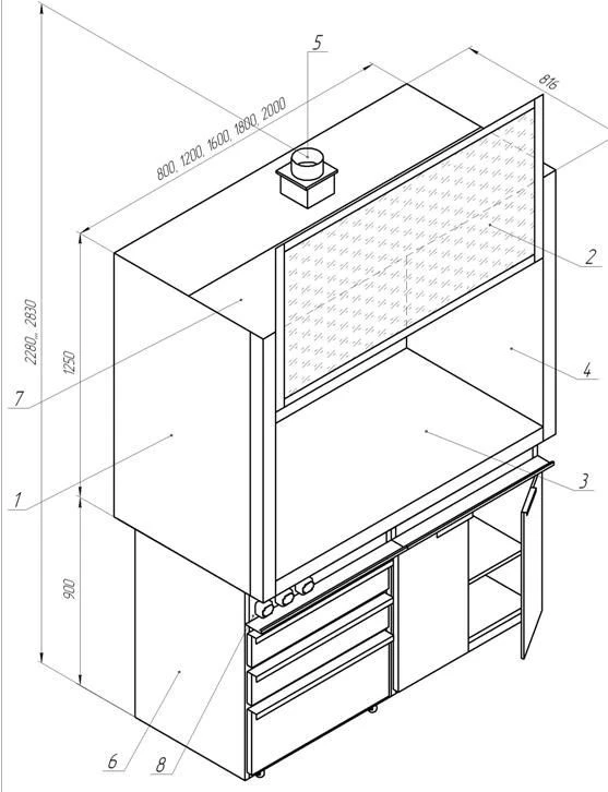 Laboratory Fume Hood MЛ-ШВ