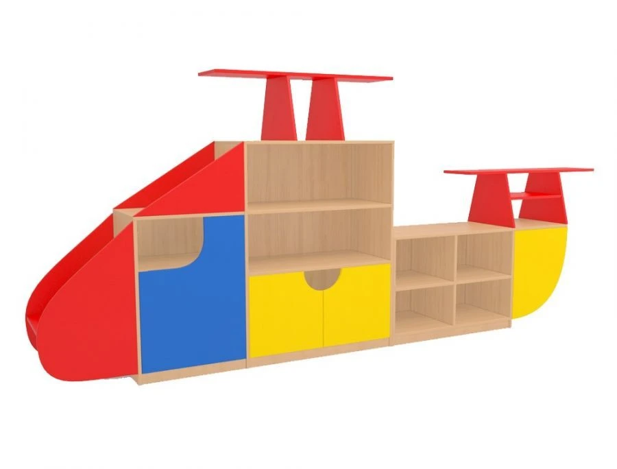 Helicopter-Themed Children's Storage Wall Unit, Model 40090