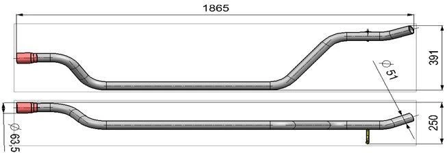 Exhaust Pipe for Engine 405/4215 - Model 3302-1203170-20