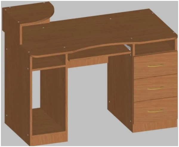 مكتب كمبيوتر الطراز U.02.10 مع درج لوحة المفاتيح والتخزين