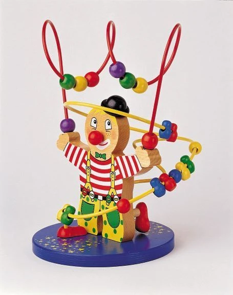 Sliding Figures Game - Clown on Wooden Platform