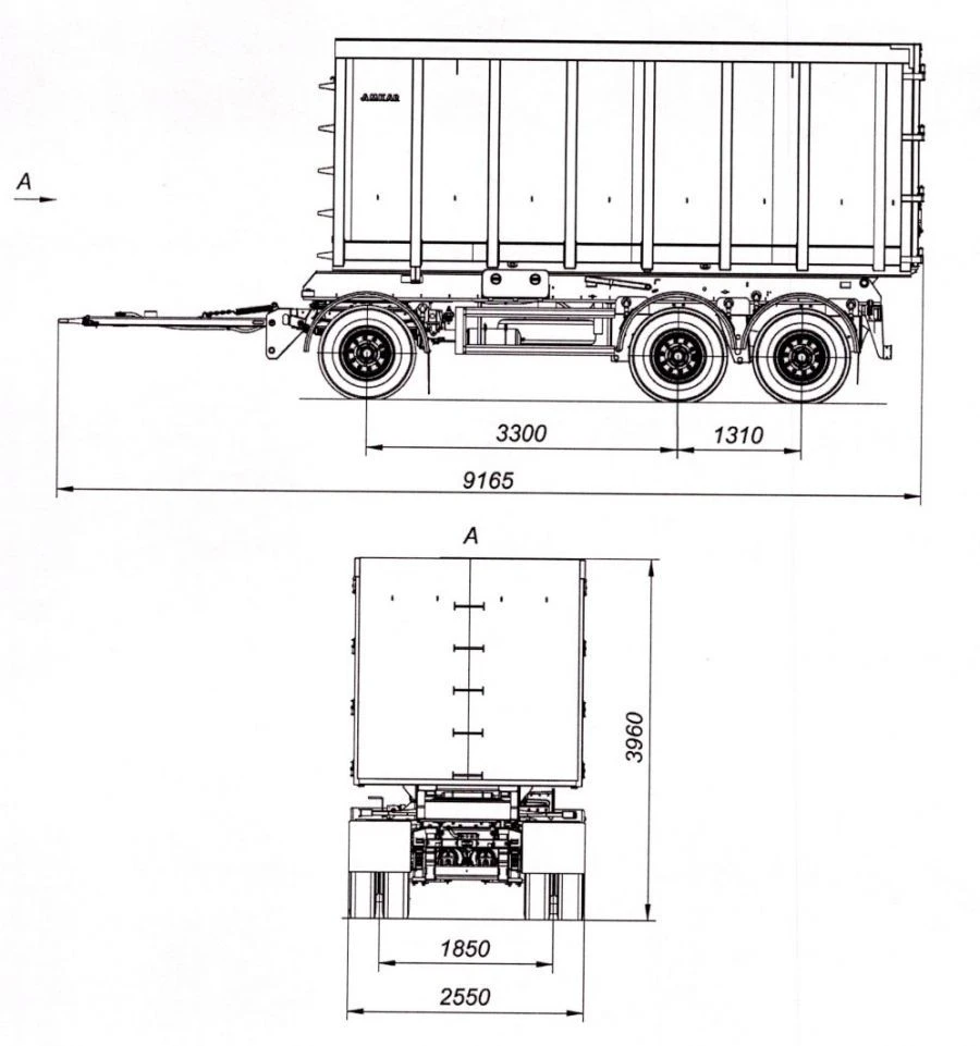 Tri-Axle Dump Trailer for Scrap Transportation 8595-03