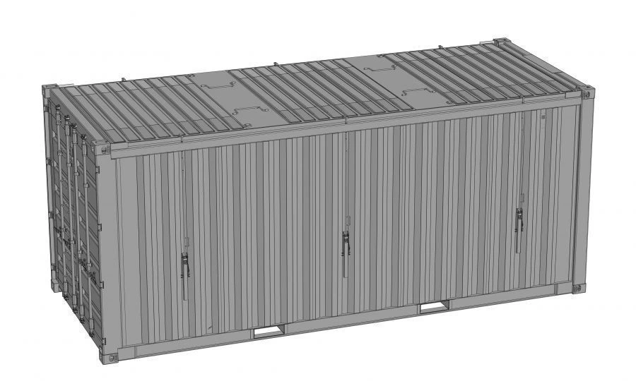 Open-Top Container 1CC with Removable Hard Roof, Model AVM-055