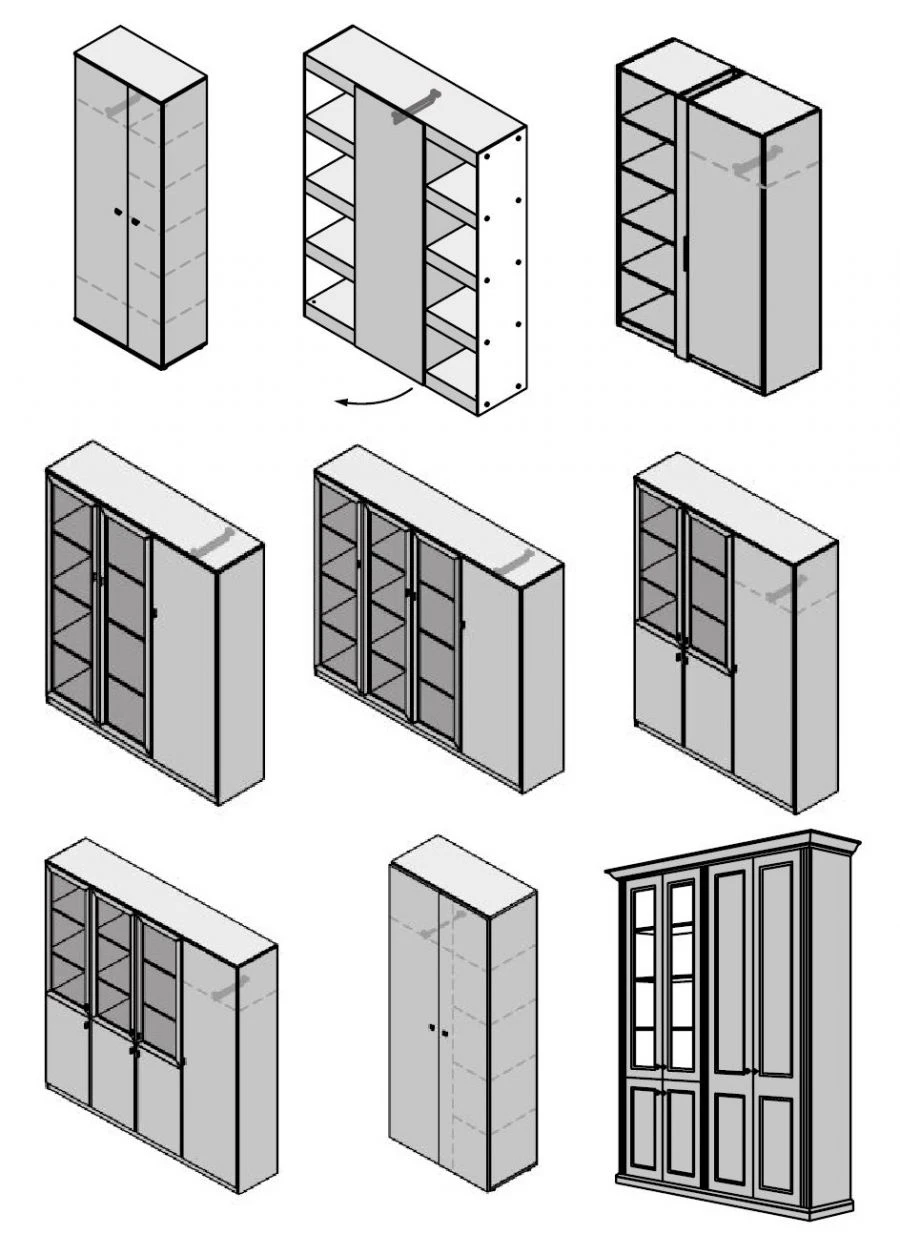 Office Wooden Wardrobe - Work, Blitz, Agat, Rio Base, and More
