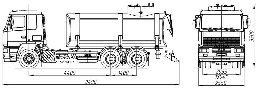 Food Liquid Transport Tank Truck AЦВ 4680G5-20 on MAZ 6501C5 Chassis