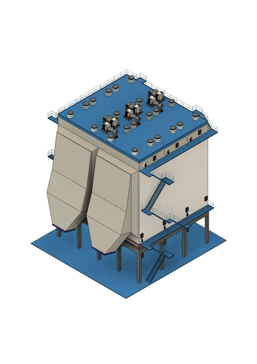 Horizontal Dry Electrofilter TBS-3x4.5-2x10.0-15.0-400