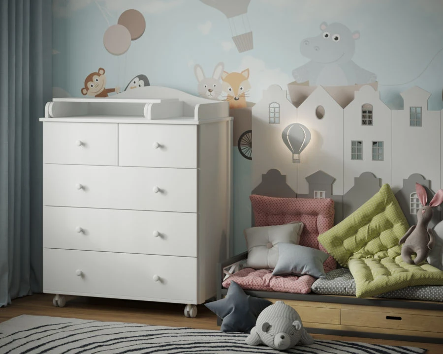 Luxury Changing Table Dresser IN NUVOLLA LUX