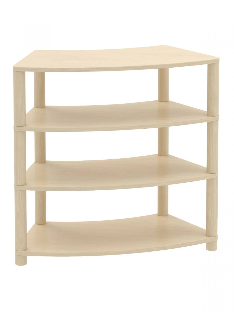 رف تخزين دائري بأربعة أرفف لمواد تعليمية