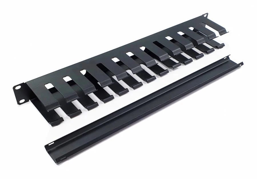 منظم كابلات أفقي بغطاء معدني قابل للإزالة